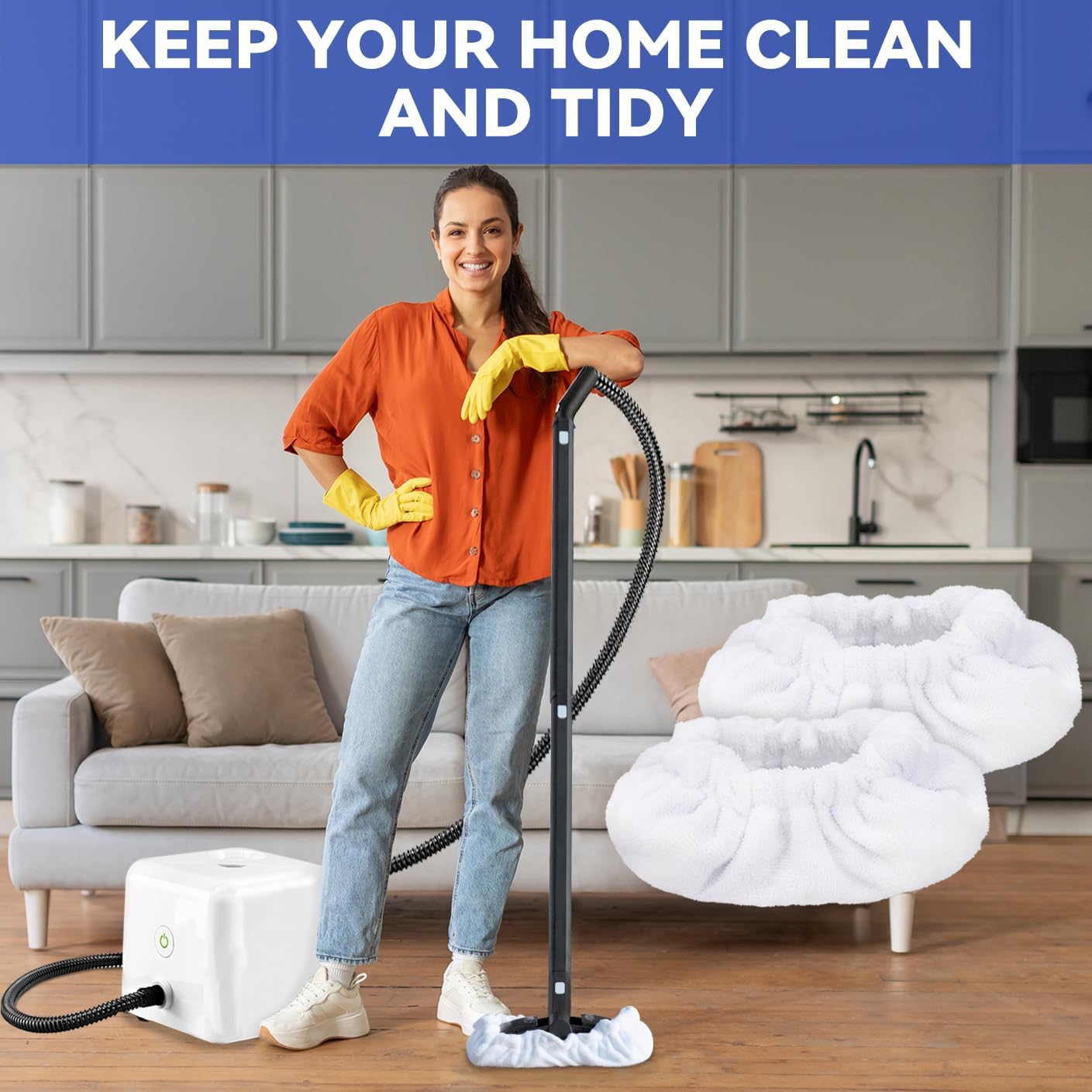 Steam Mop Pads for Neat Steam Cleaner - 8 Pack Reusable Microfiber Pads