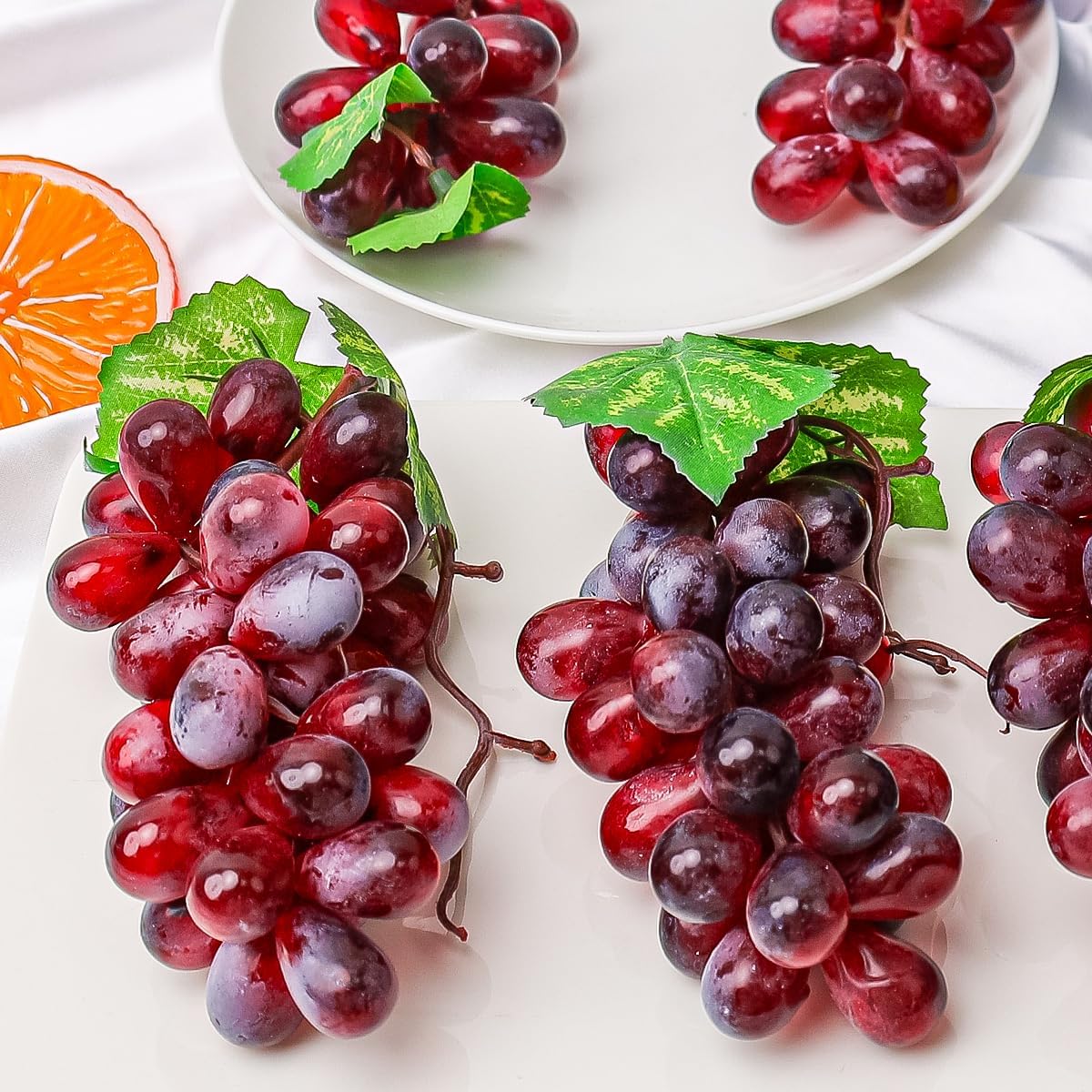 8 Bunches Purple Faux Grapes - Greek Party Decor