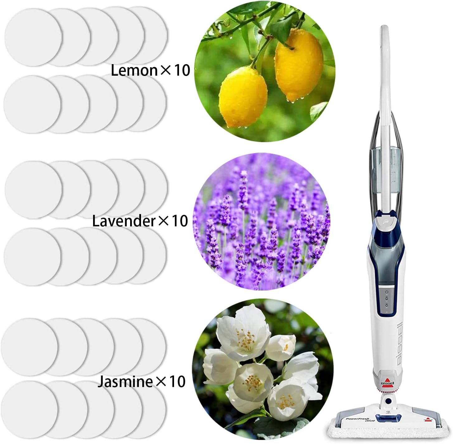 30 Pack Steam Mop Scent Discs for Bissell Models