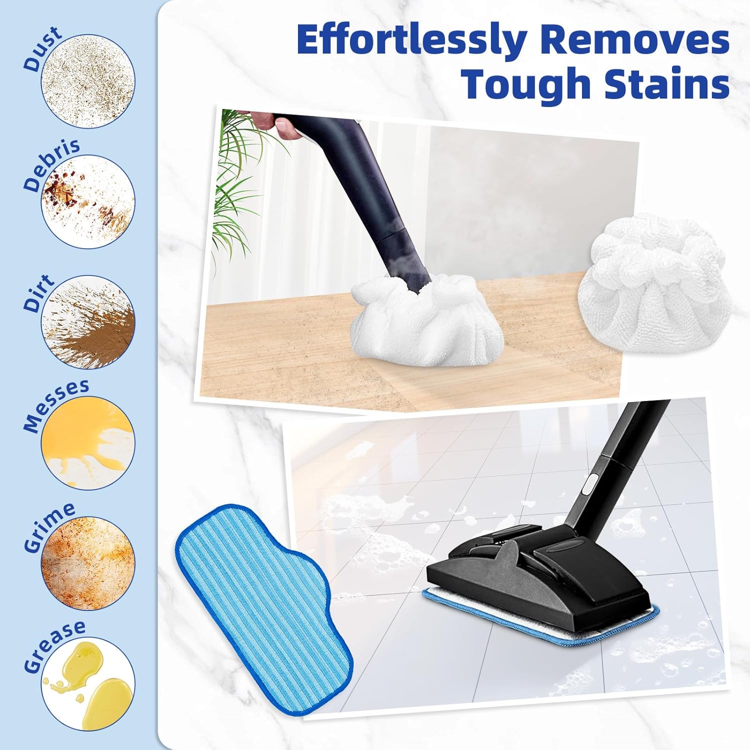 LOVECO Steam Cleaner Pads 9-Pack Reusable for Dupray Neat