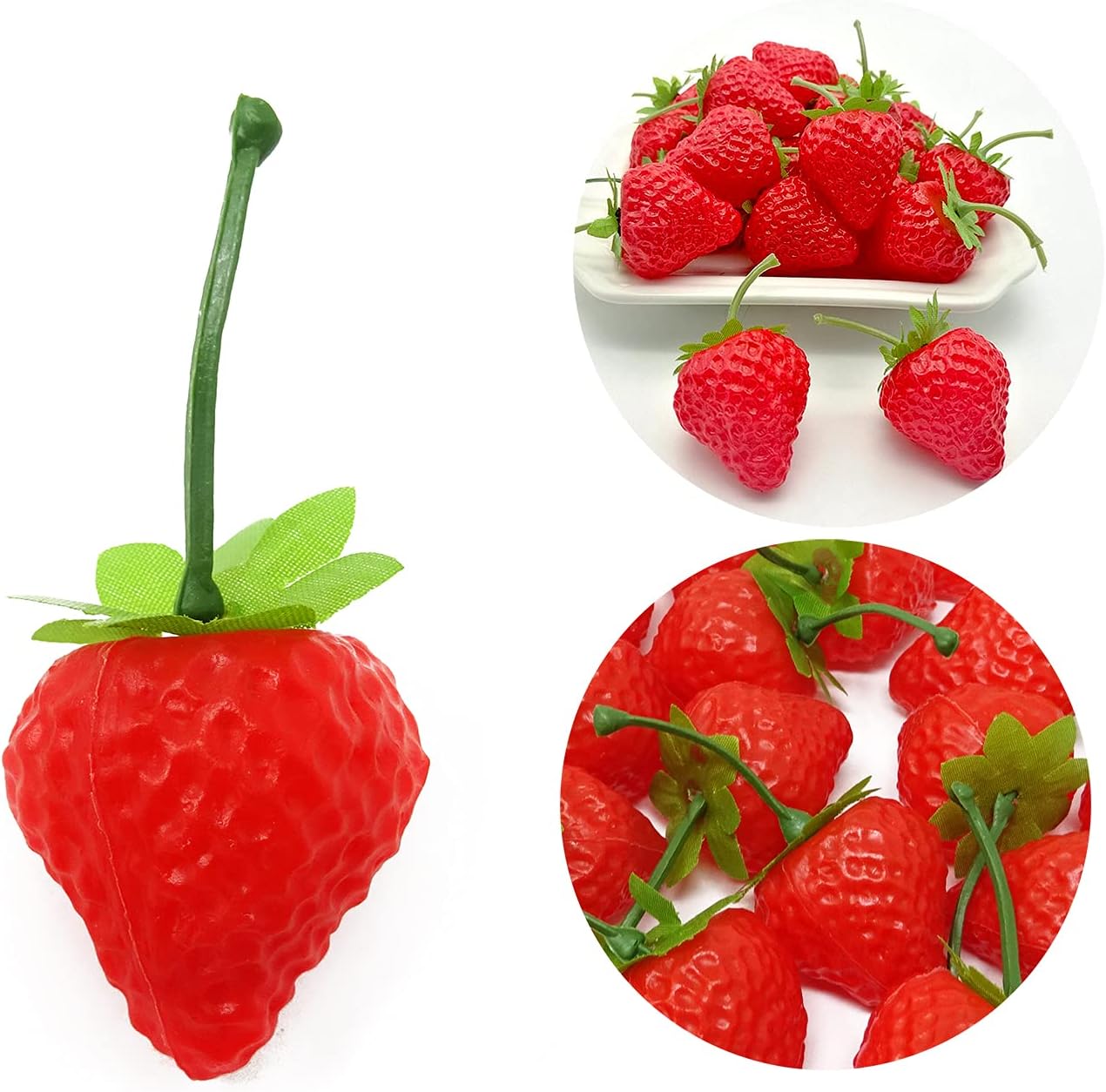 Honbay 20PCS Plastic Artificial Red Strawberries Decoration Prop