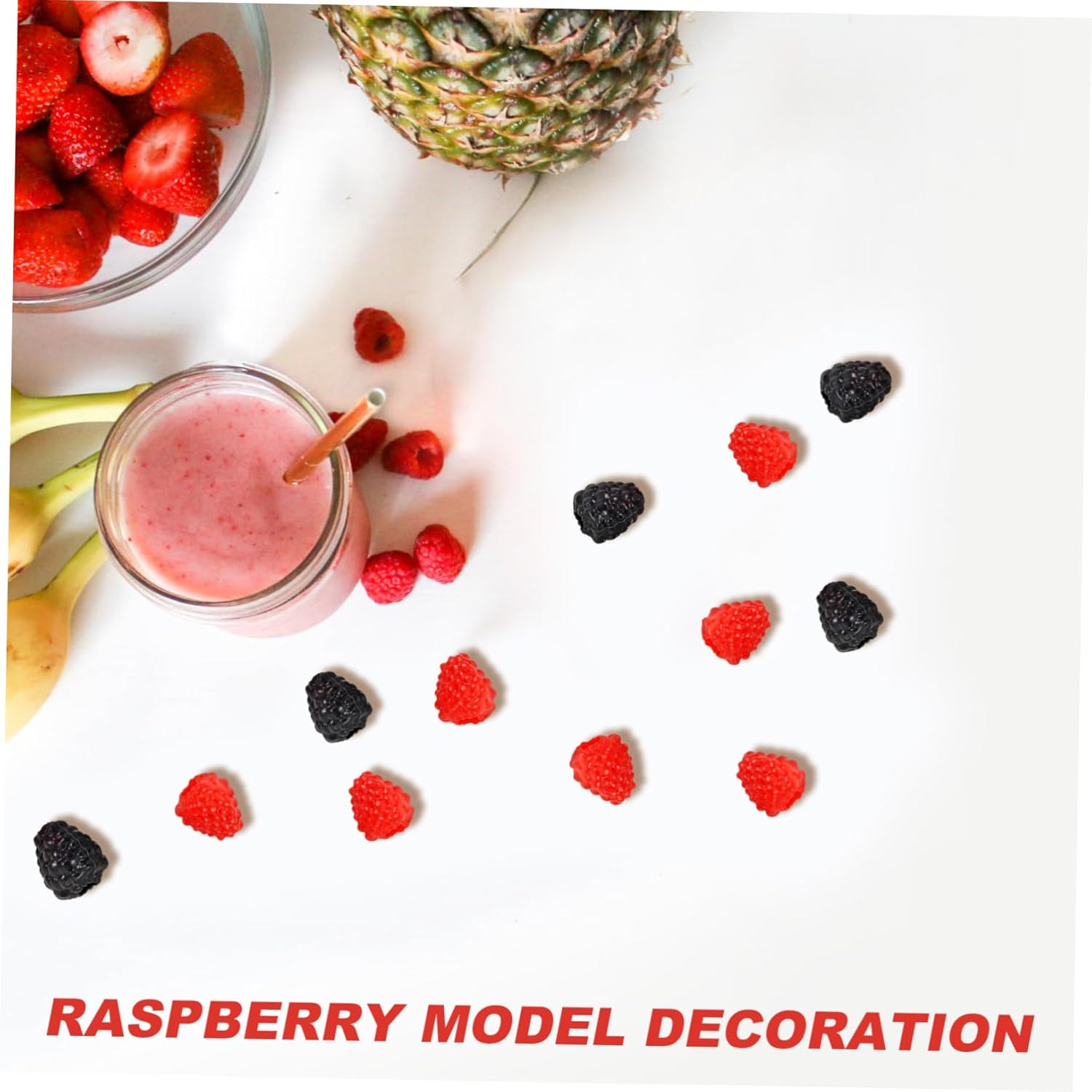 Zerodeko 40pcs Artificial Strawberry Decor Display