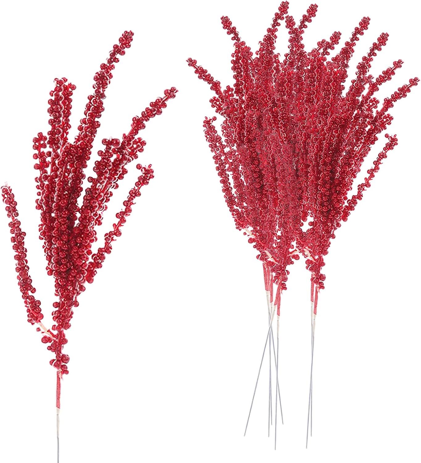 BestAlice 10 Pack Red Artificial Berry Stems