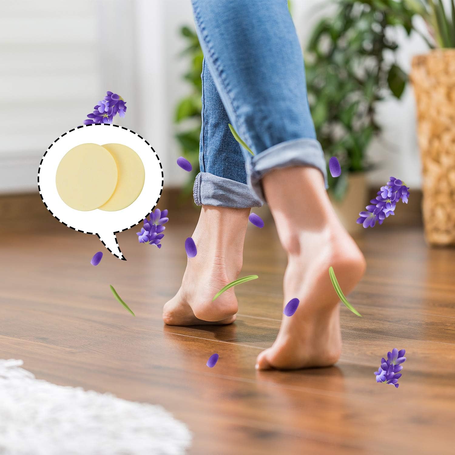 Maitys 24 Pack Steam Mop Scent Discs Lavender