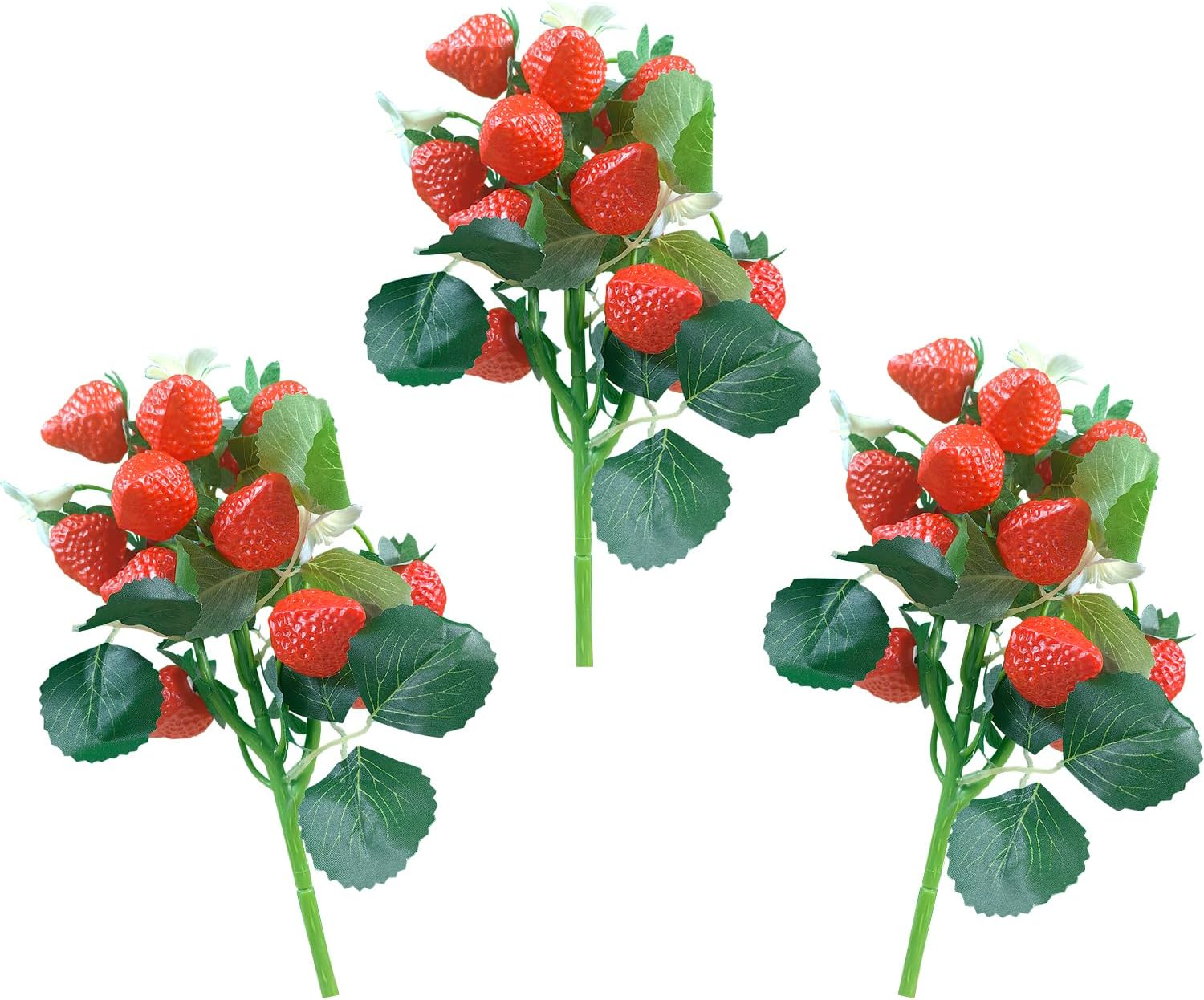 3 Bunches Artificial Strawberries Home Decor