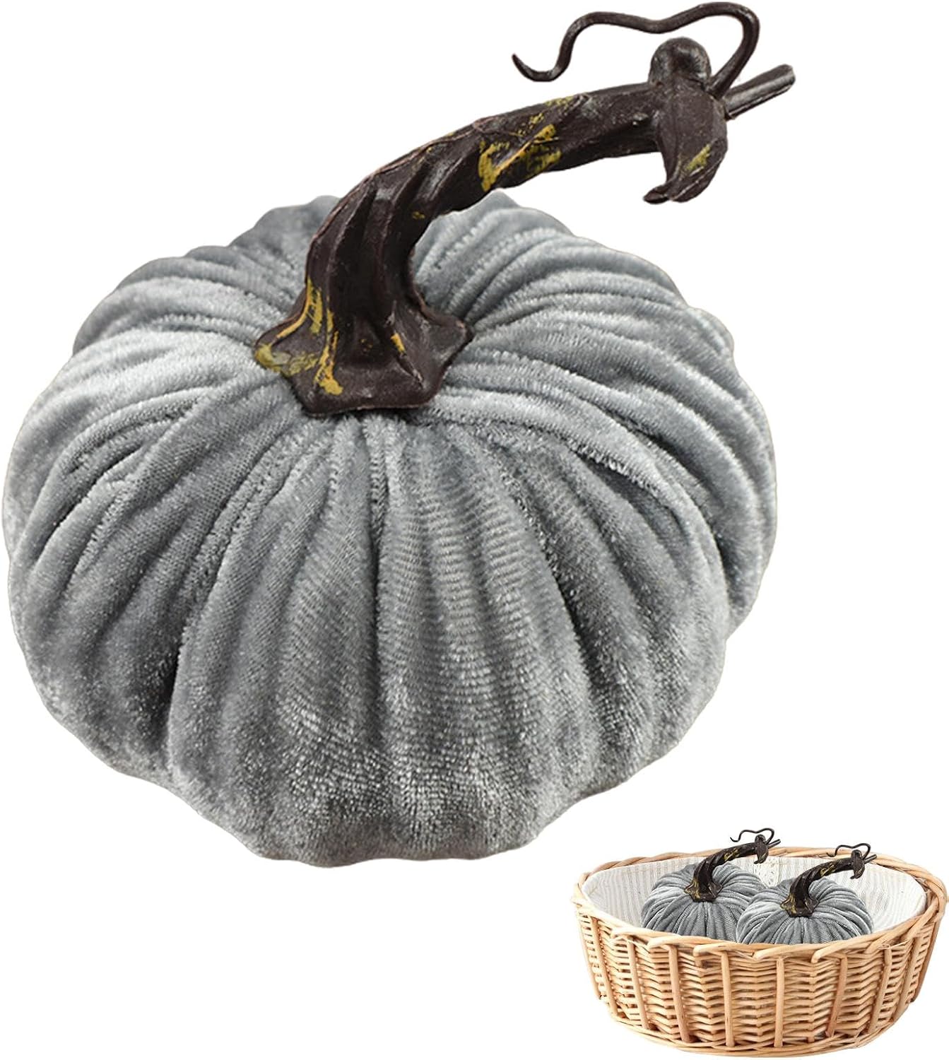 Mini Fake Pumpkins - 10cm Artificial Velvet Decorations for Fall