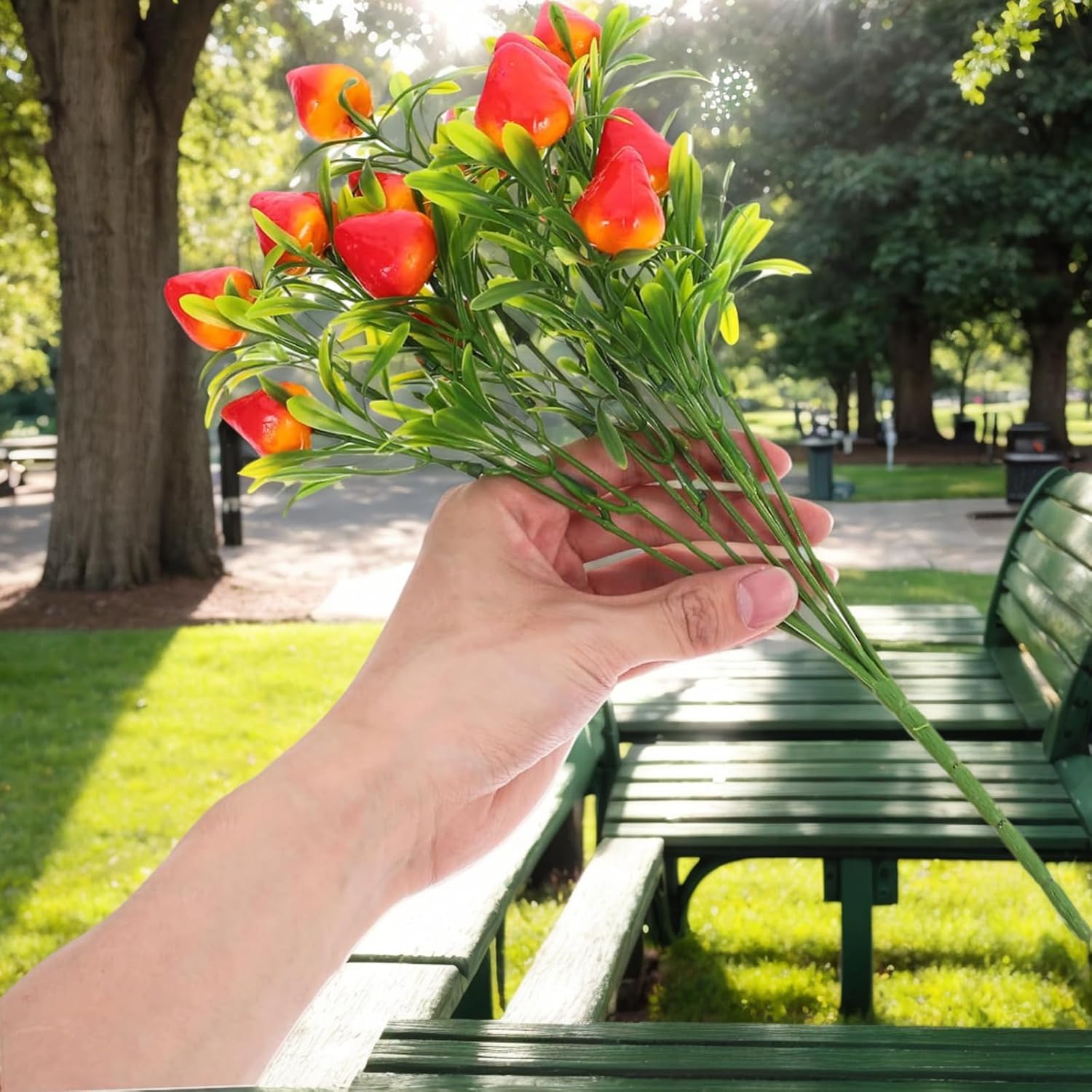 6pcs Artificial Strawberry Plant Decor for Home and Events
