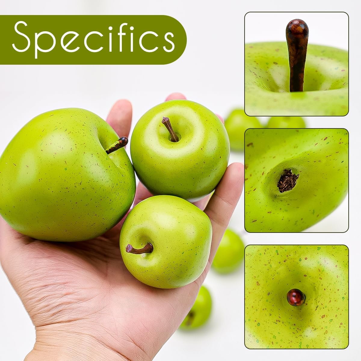 15Pcs Foam Artificial Green Apple Decorations