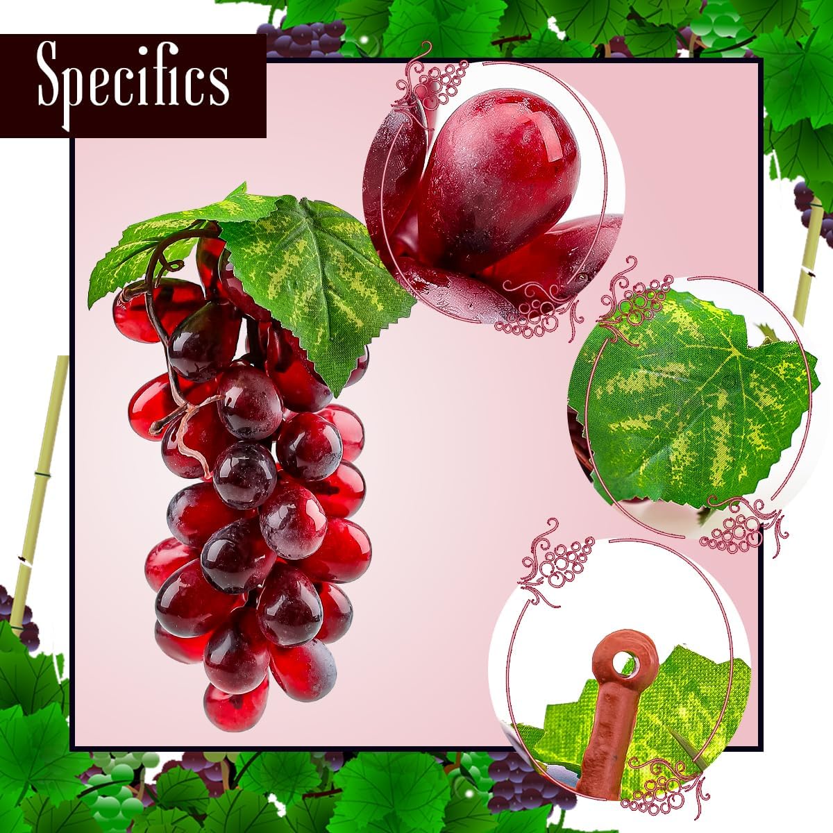 8 Bunches Purple Faux Grapes - Greek Party Decor
