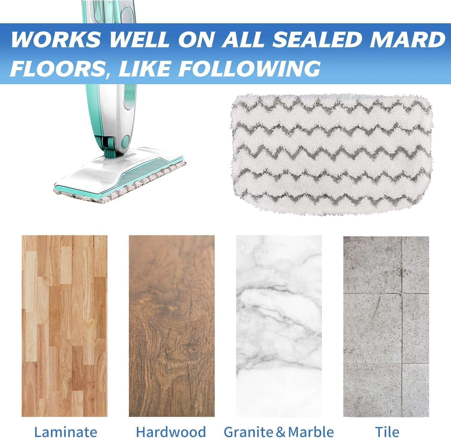 8 Pack Microfiber Steam Mop Pads for Shark S1000 Series