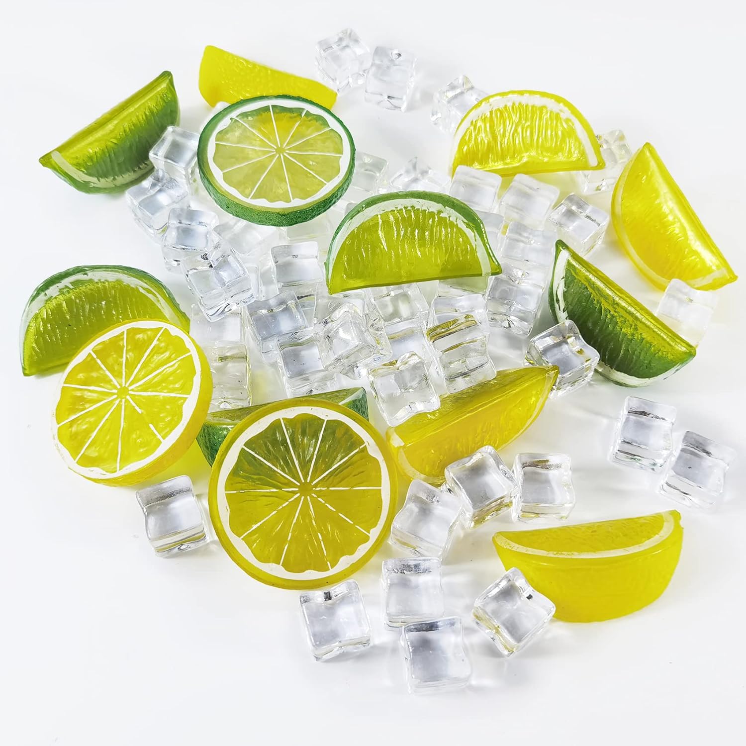 60PCS Artificial Lemon Slices Blocks and Fake Ice Cubes 1
