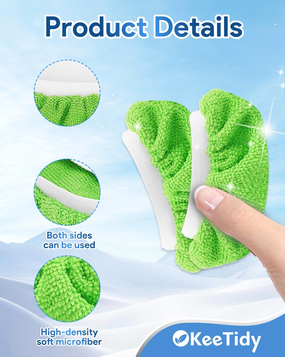 KeeTidy Universal Reusable Steam Mop Pads 5 Pack