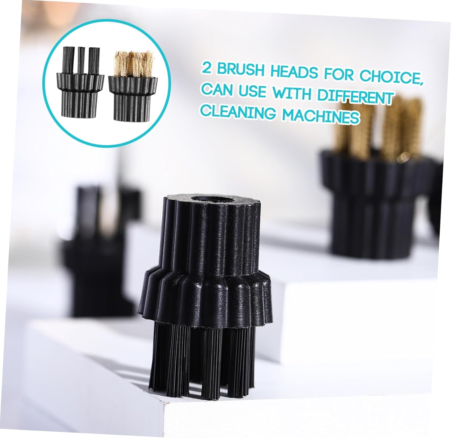 Happyyami 10PCS Steam Mop Brush Head Set for Hard Surfaces