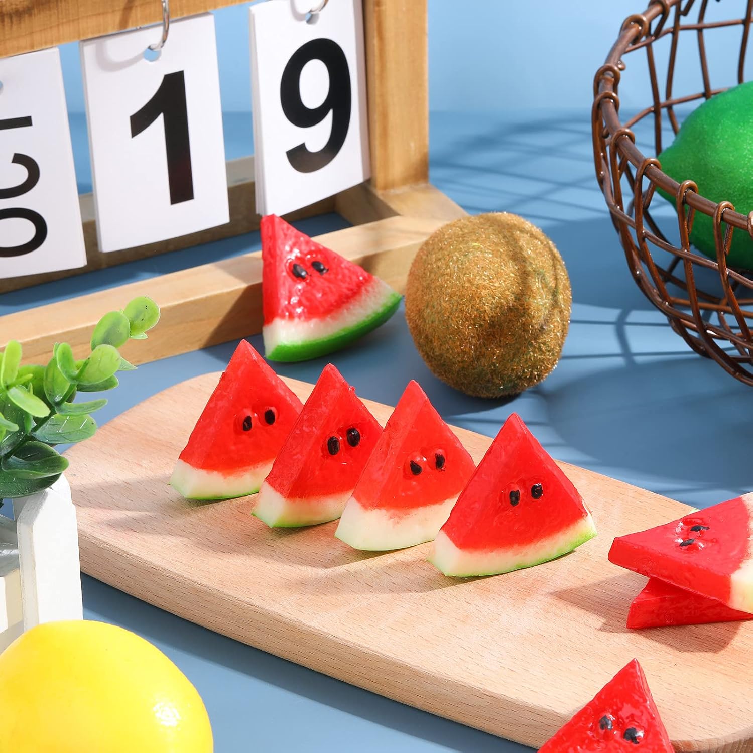 MTLEE 18-Piece Artificial Watermelon Slices Decor Set