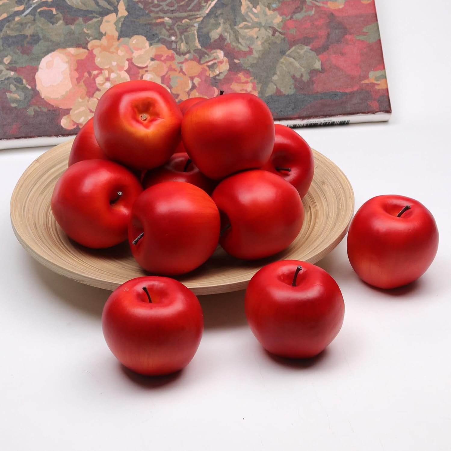 WsCrofts 12Pcs Realistic Artificial Red Apples Decor