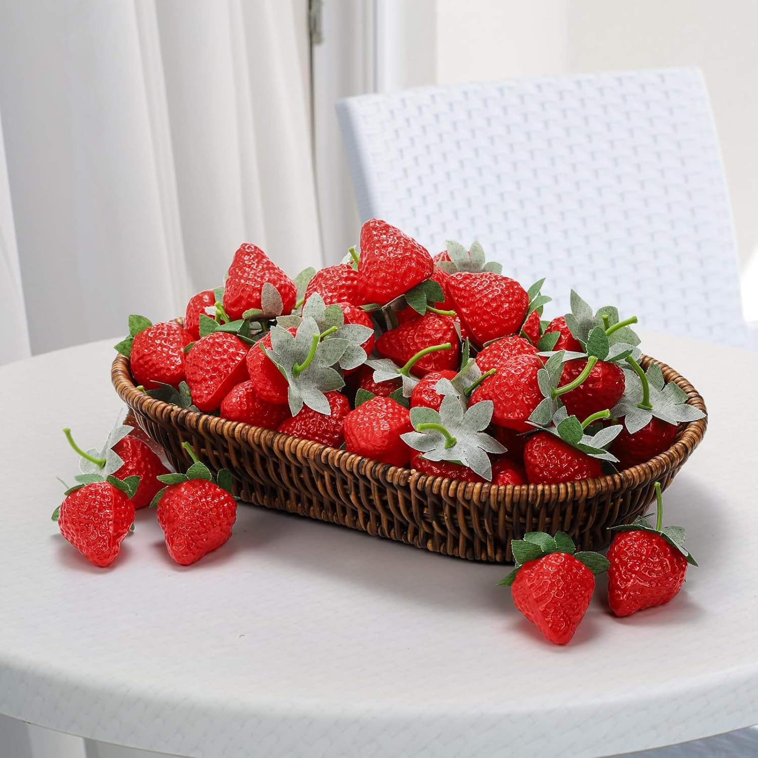 ZEAYEA 80 Piece Artificial Strawberries Decor