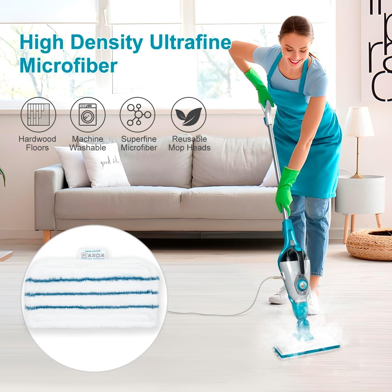 8 Pack SMP20 Washable Steam Mop Pads for BlackDecker Models