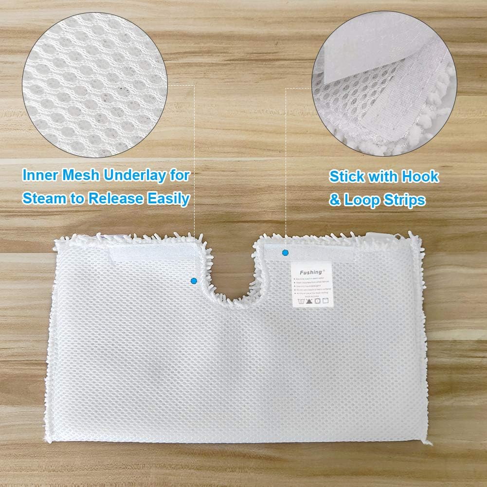 Fushing 6Pcs Steam Mop Pads Shark Compatible