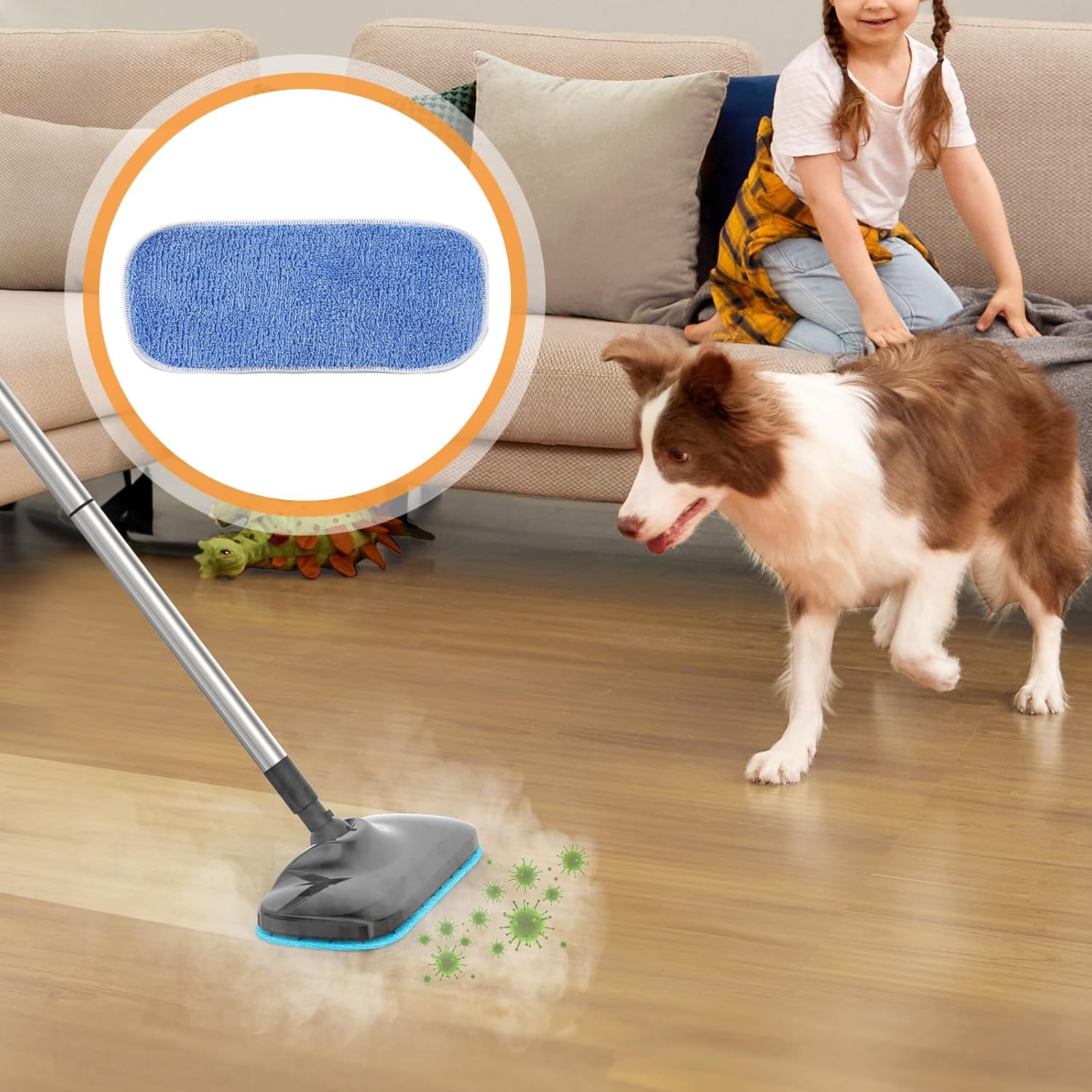 LetSteam Steam Mop Pads - 3 Pack Reusable Microfiber