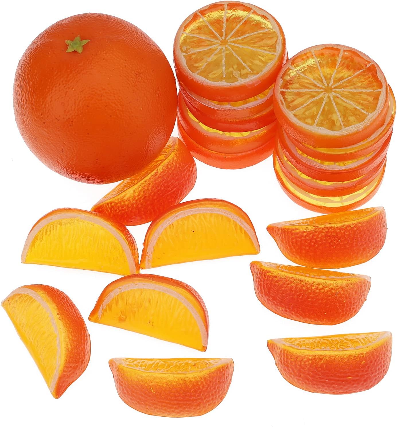 Woration 19 Pcs Artificial Orange Slices Decor Set