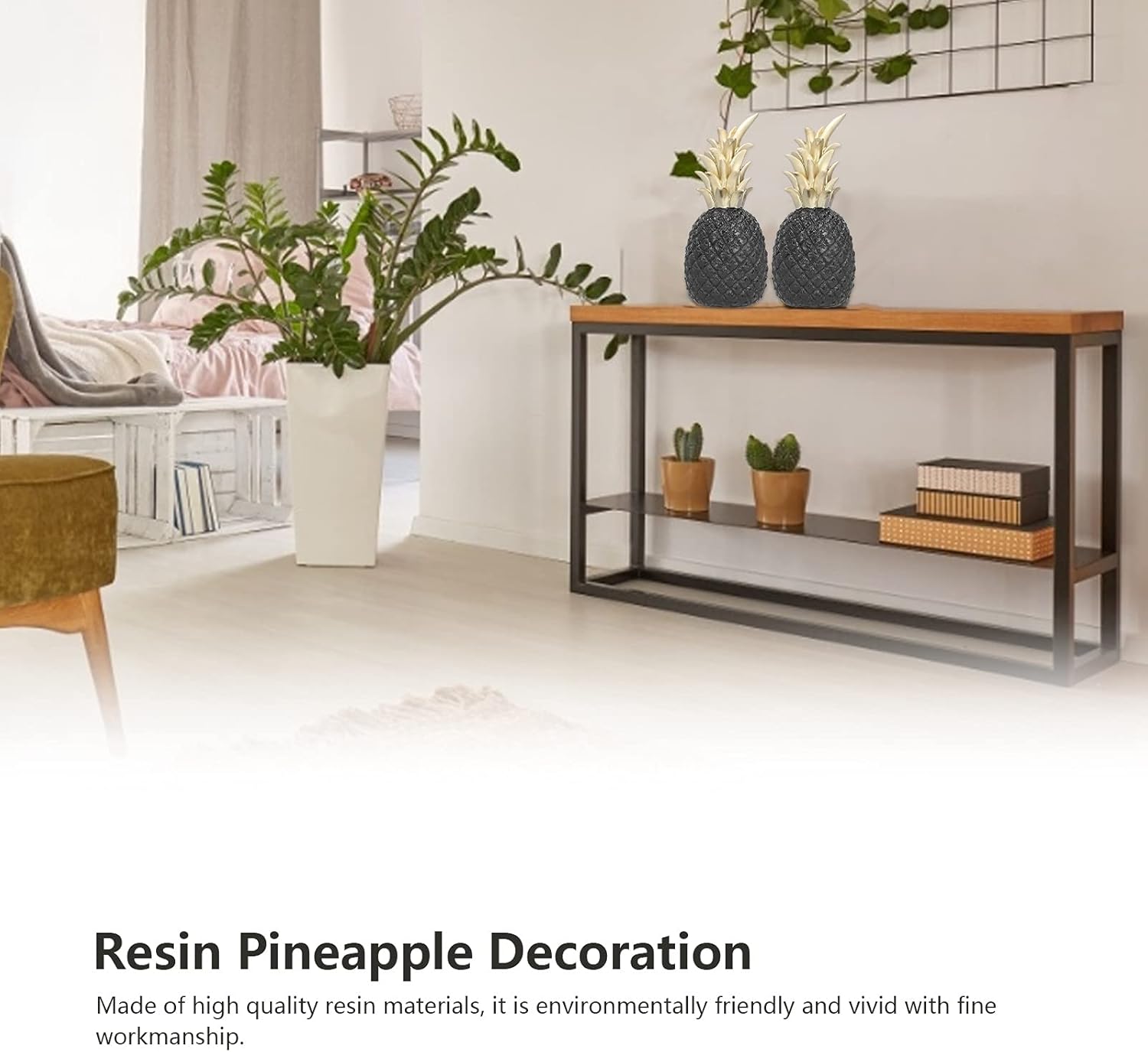 Cyrank 79in Resin Pineapple Decor Statue