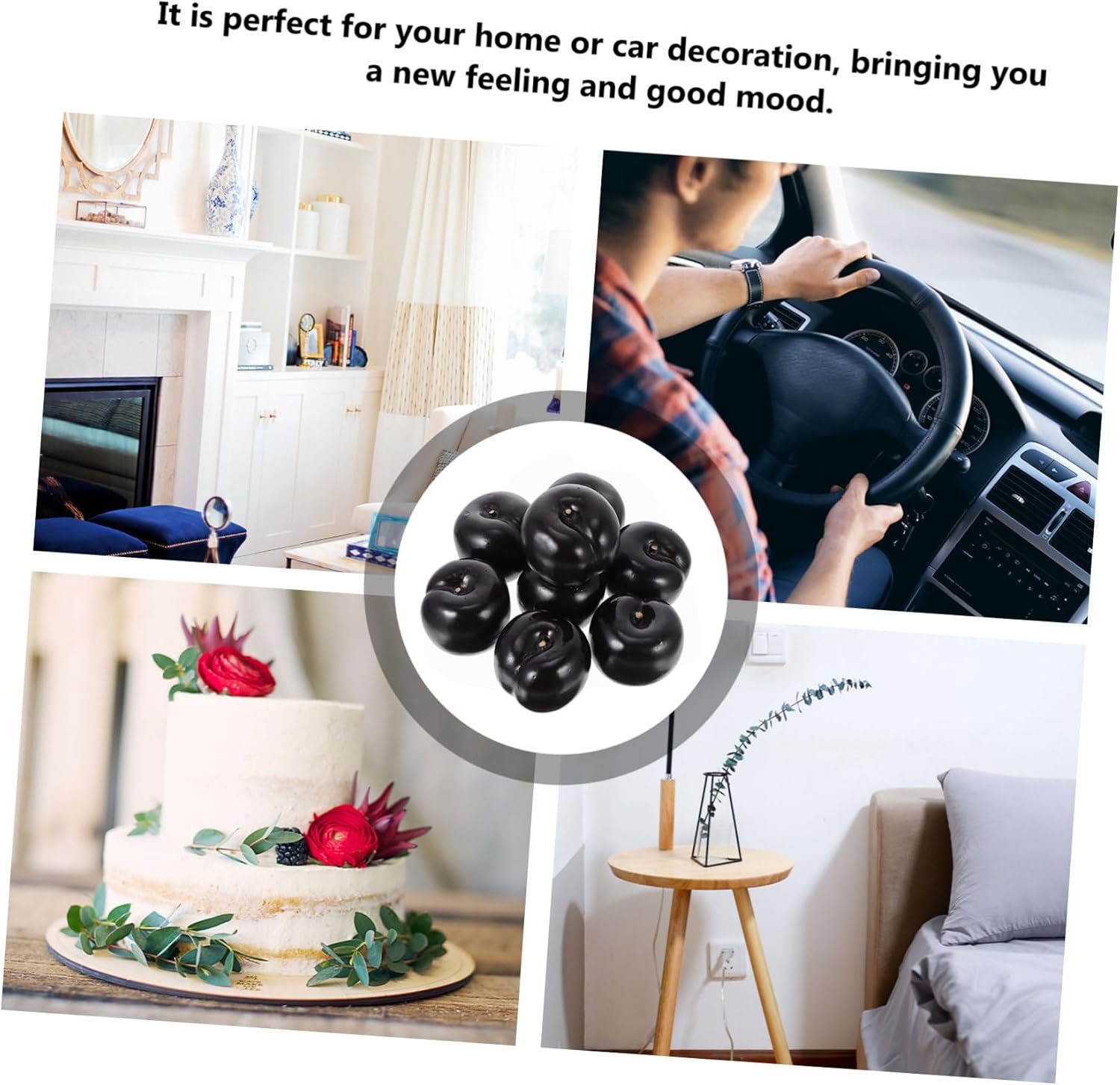8Pcs Artificial Plum Models for Home and Kitchen Decor