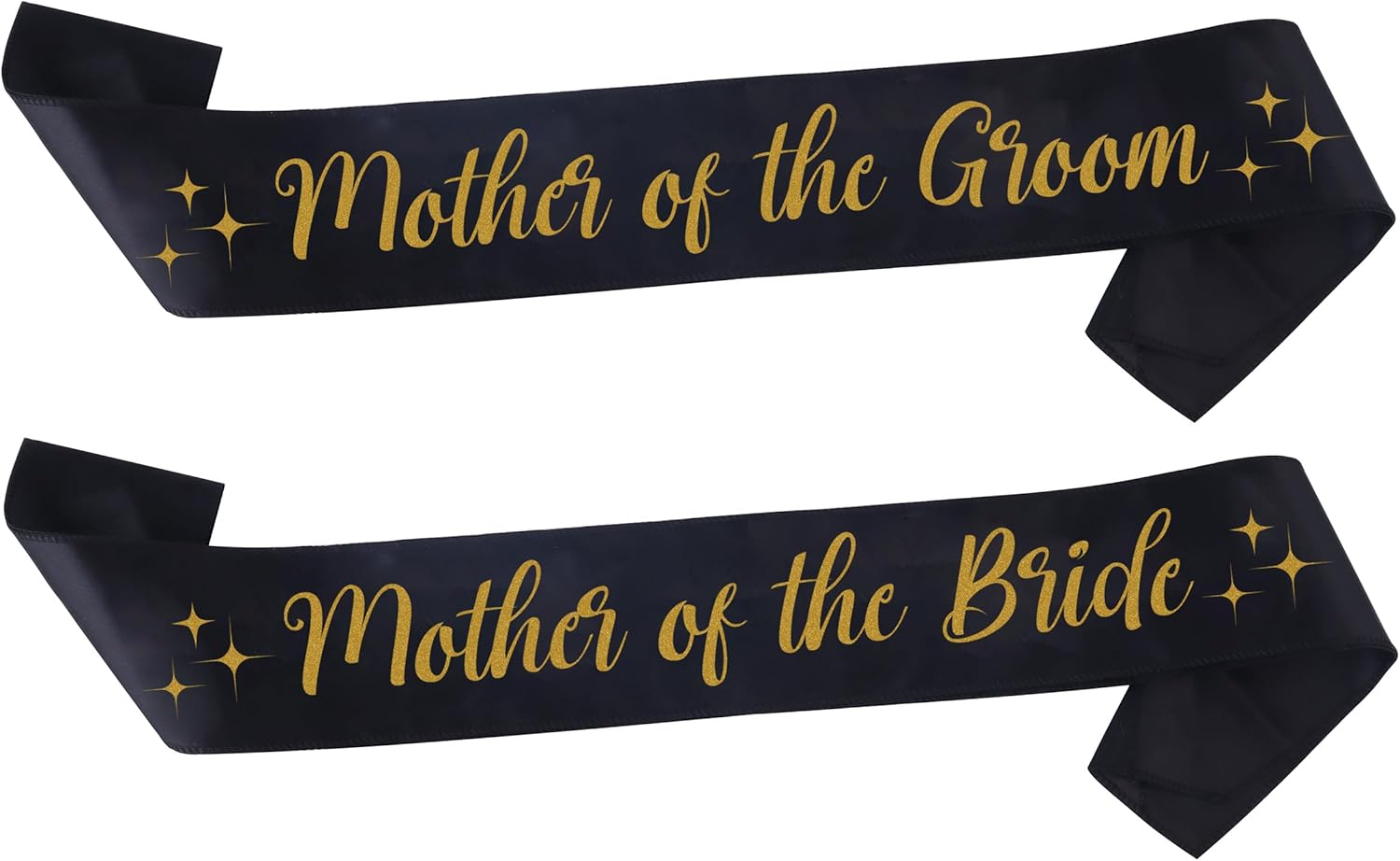 Mother of the Bride and Groom Sash Set - Black Gold Wedding Accessories