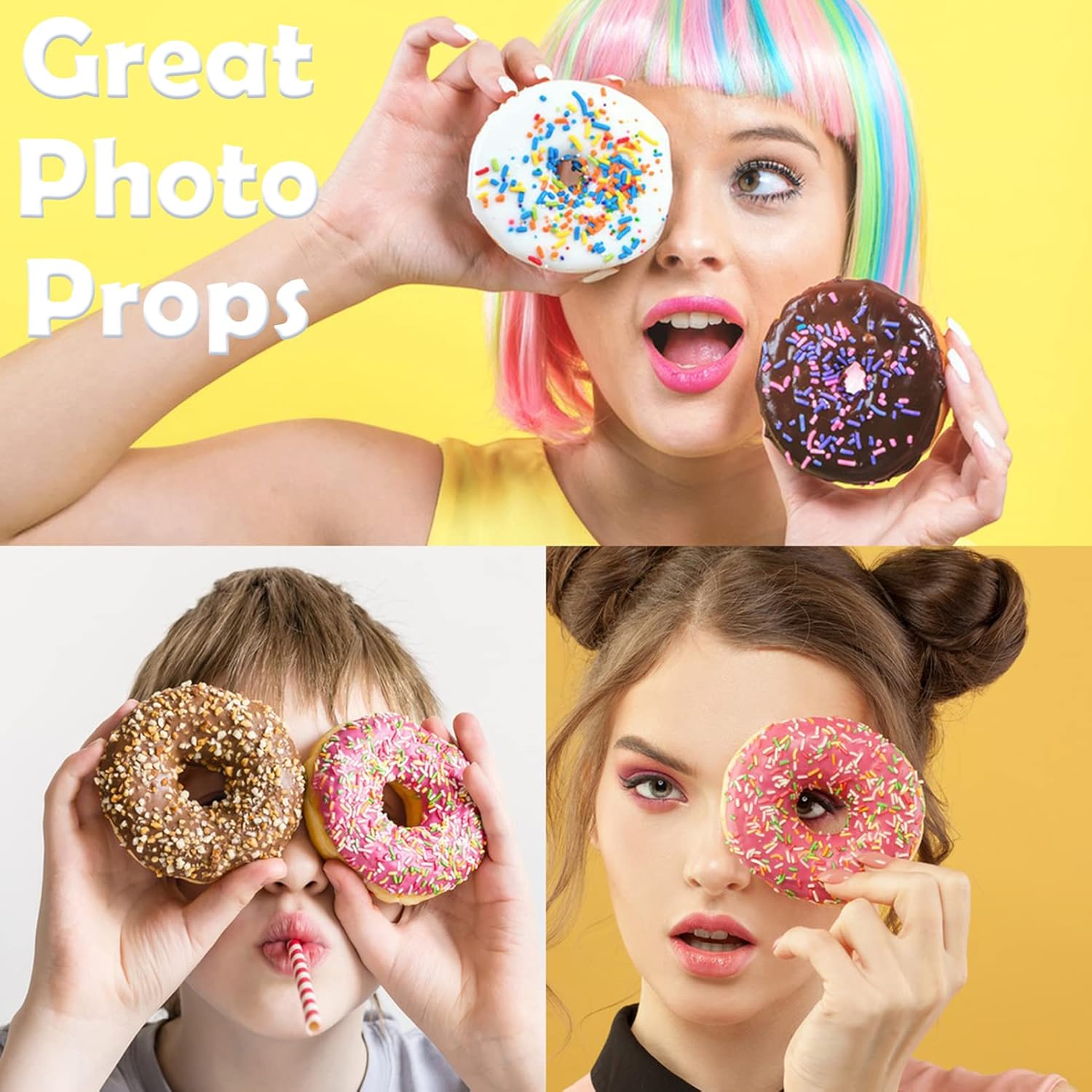 6PCS Artificial Doughnuts for Display Realistic Cute Fake Dessert