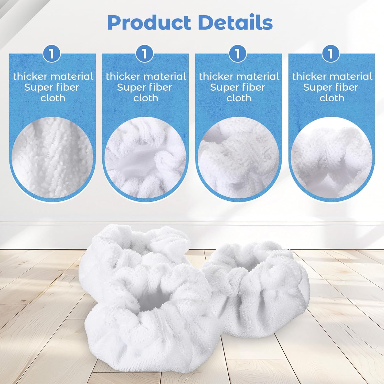 Baderke 12 Pack Microfiber Steam Mop Pads for Triangle Brush Tool