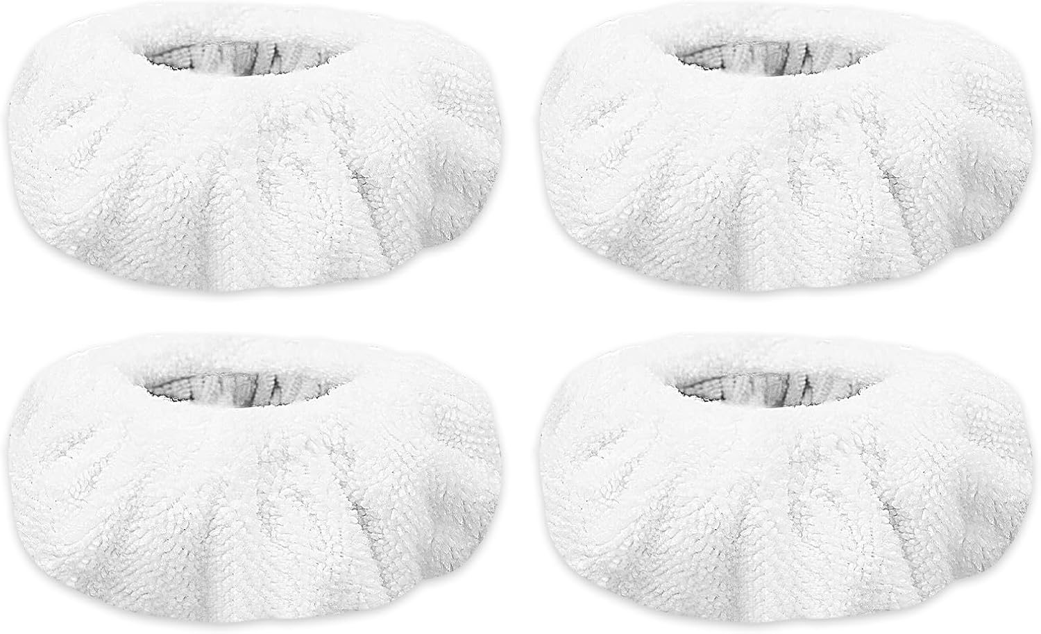 KeeTidy Steam Cleaner Pads 4 Pack White Universal Microfiber Replacement Cloths
