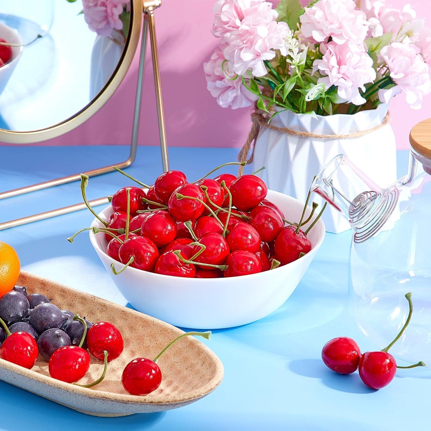 20Pcs Red Artificial Cherries Decor 1