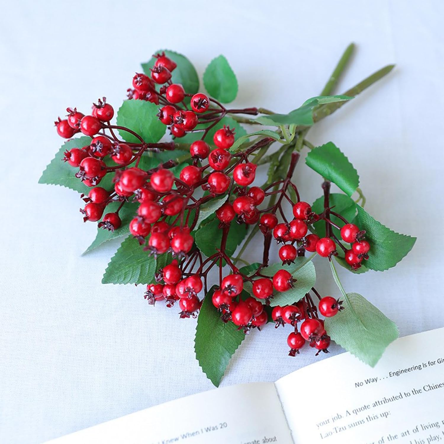 IUIBMI 4 Pcs Artificial Holly Berries for Christmas Decor