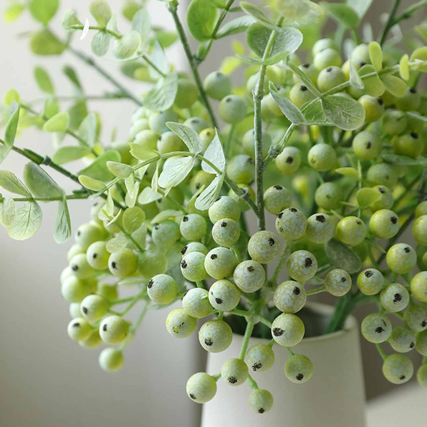 6 Pack Artificial Blueberry Stems with Realistic Berries