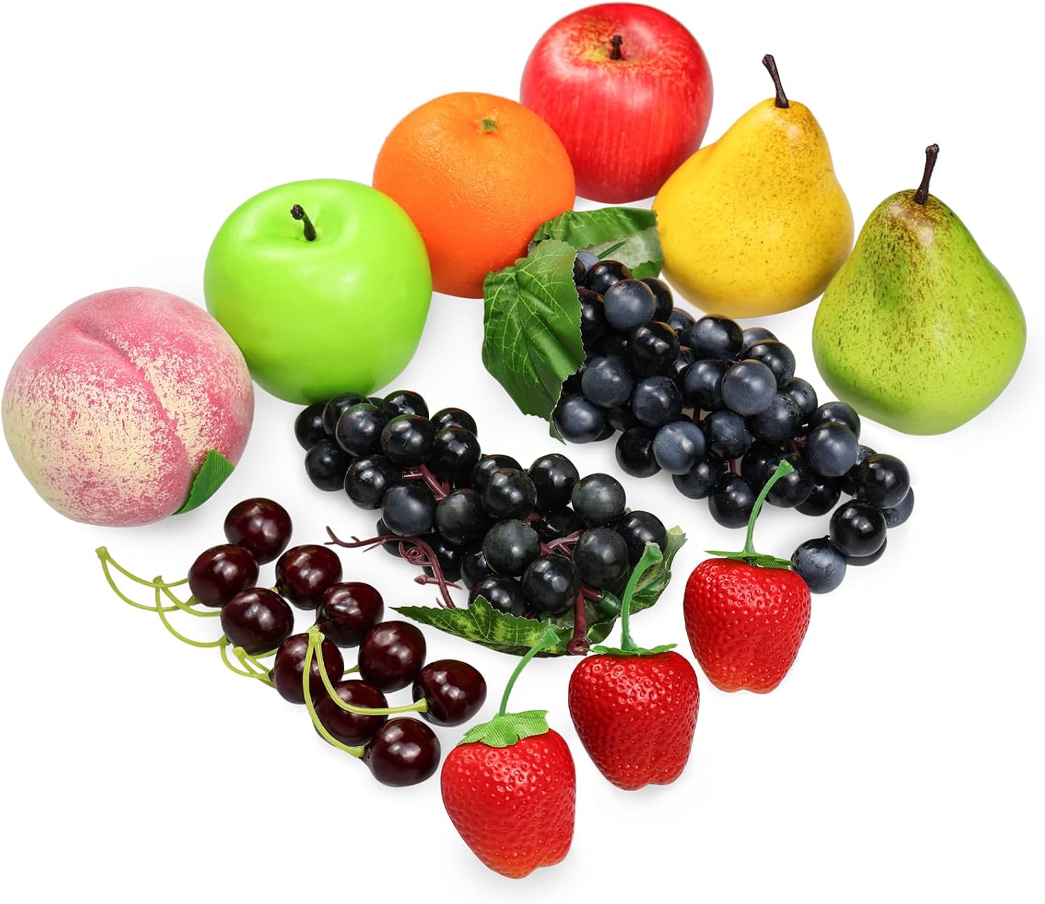 16 Pcs Realistic Artificial Fruit Display Set