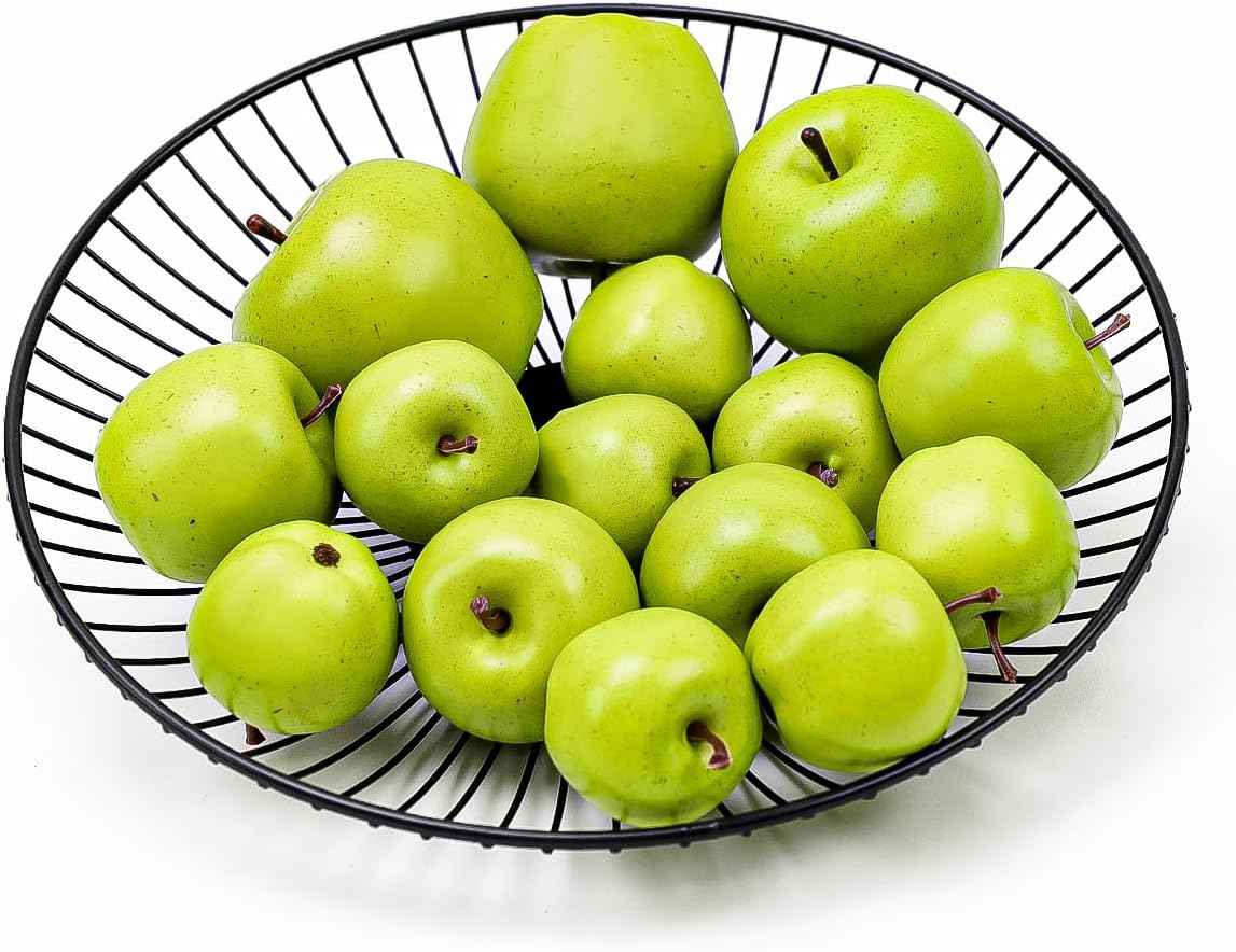 15Pcs Foam Artificial Green Apple Decorations