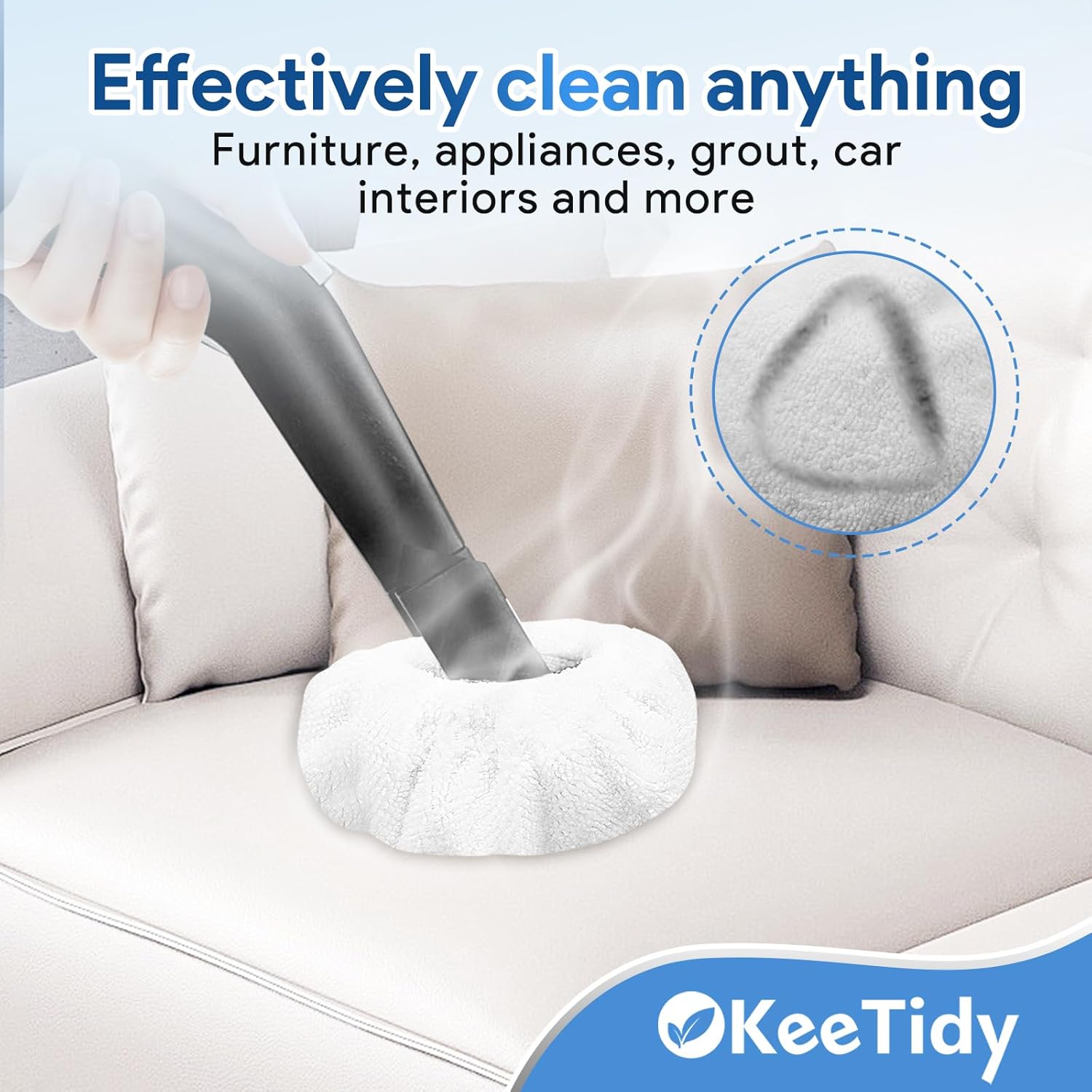 KeeTidy Small Microfiber Bonnet Steam Mop Pads 8 Pack