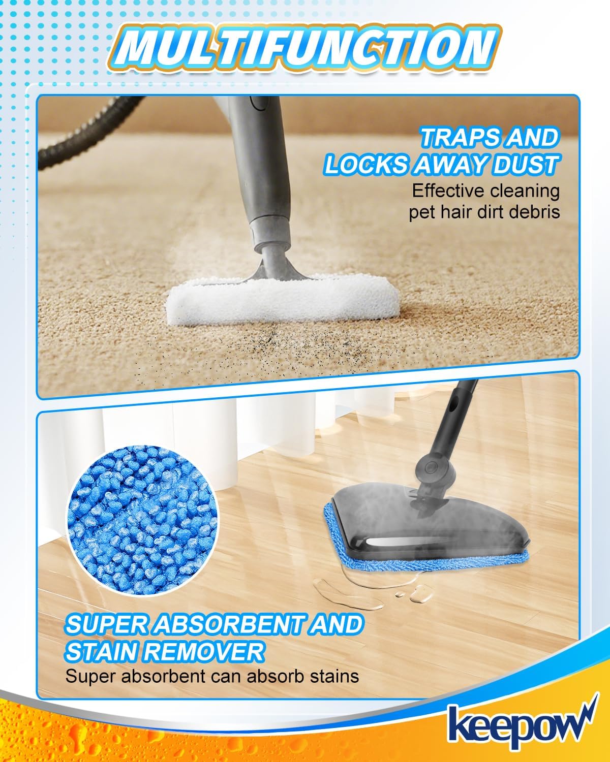 Keepow Steam Mop Pads for Wagner 905e 915e 925e