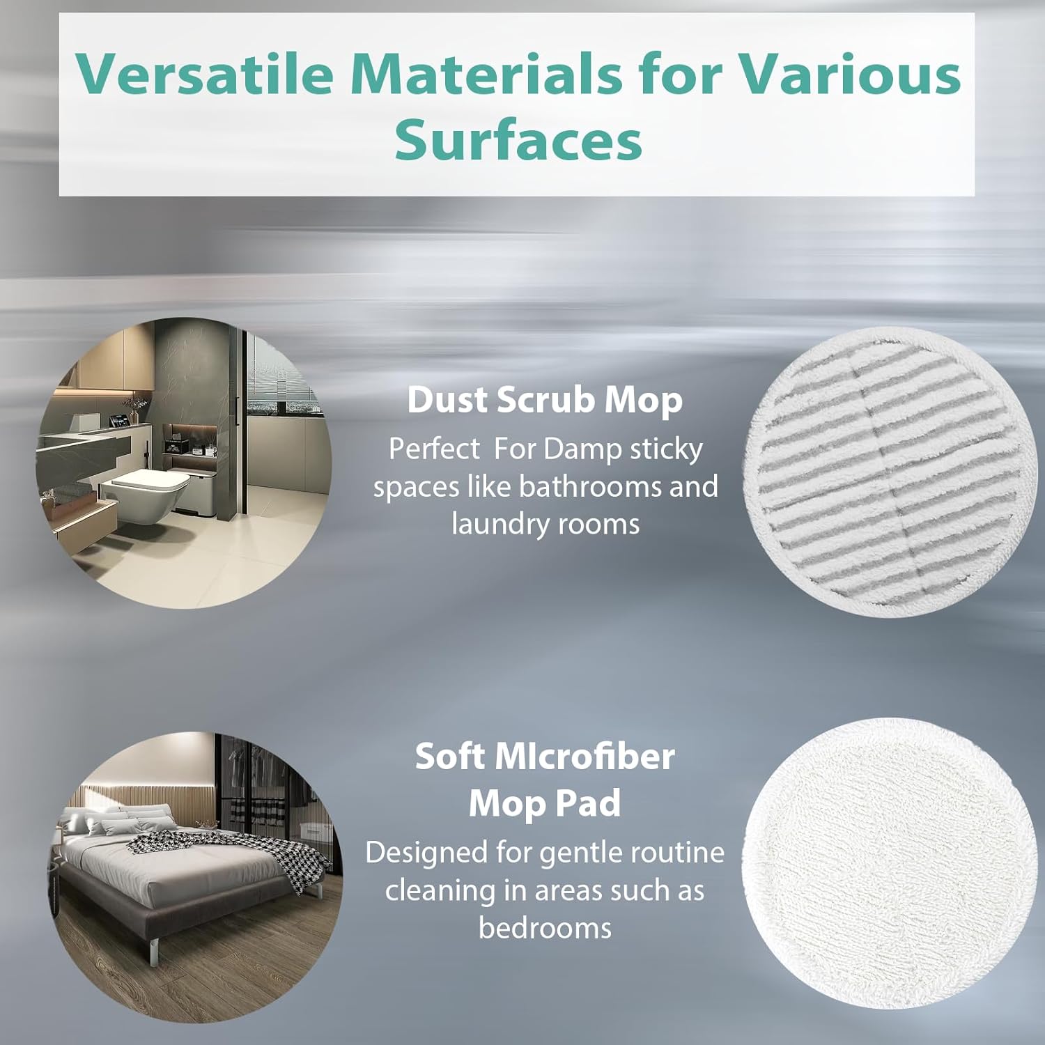 8 Pack Spin Wave Mop Replacement Pads for Bissell Steam Mop