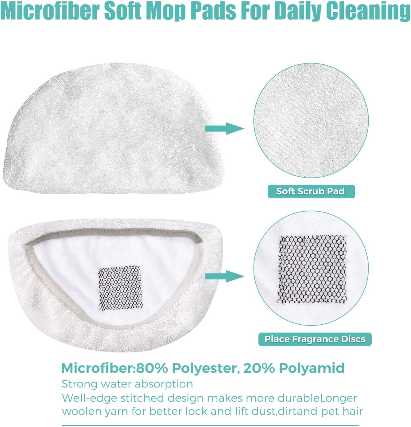 6 Pack Steam Mop Pads Replacement for Bissell Powerfresh Series