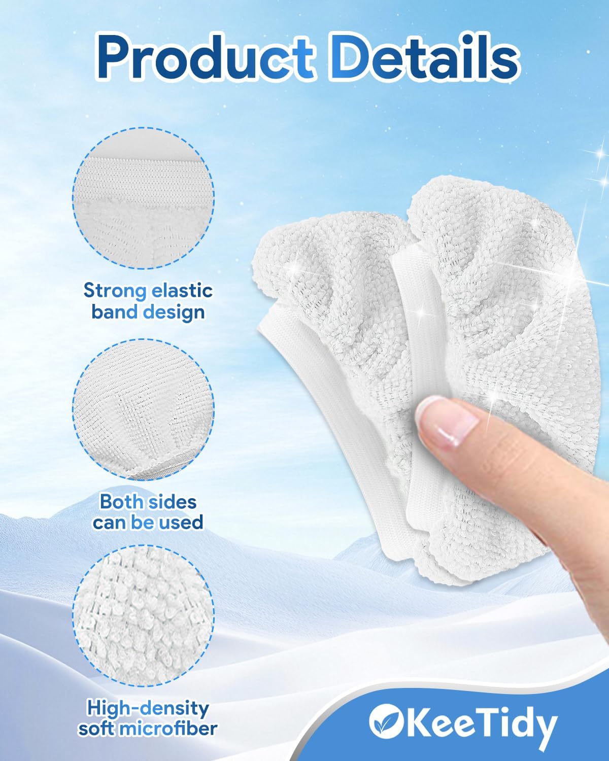 KeeTidy 15 Pack Handheld Steam Cleaner Pads