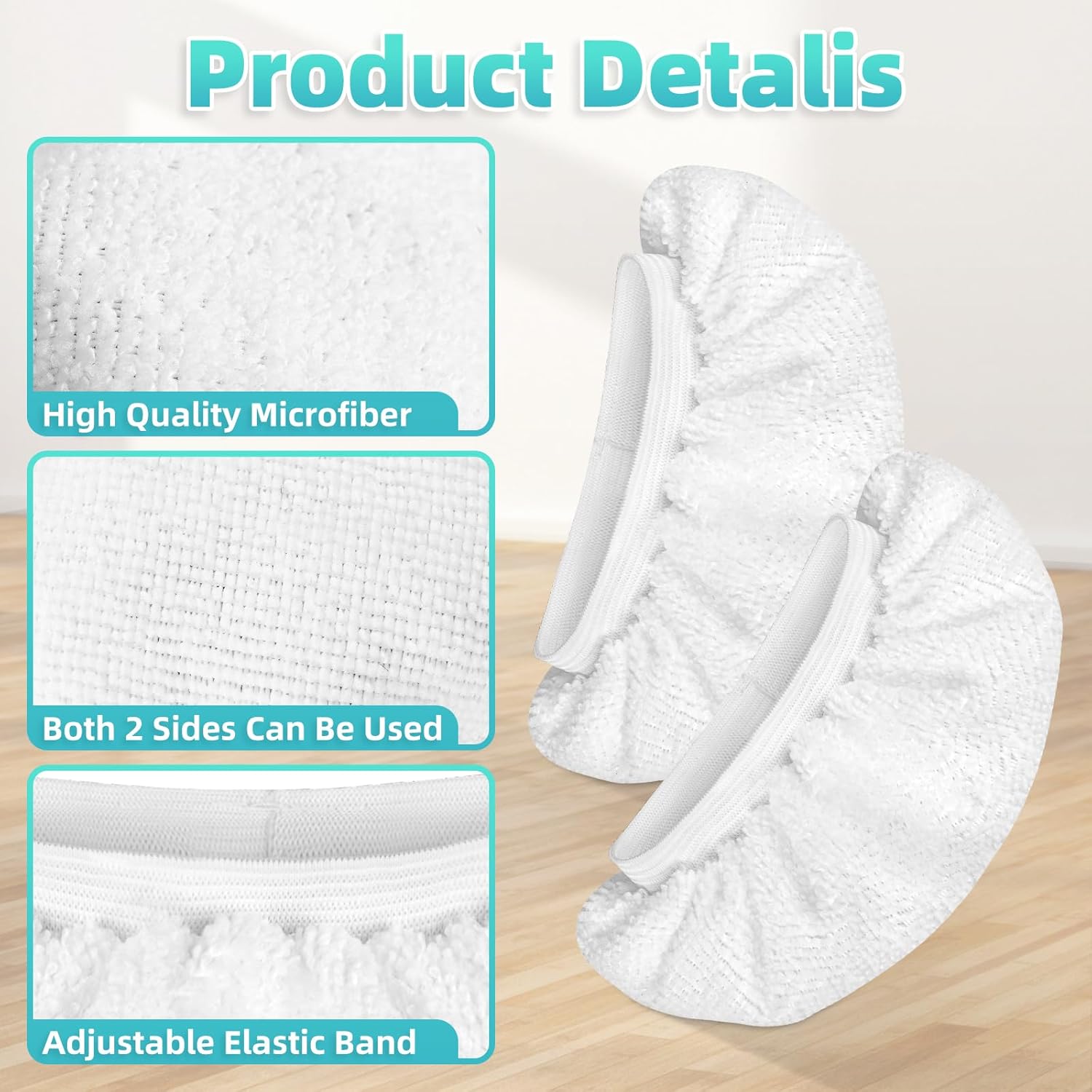 12 Pack Microfiber Cloths for Steam Mop and Cleaner