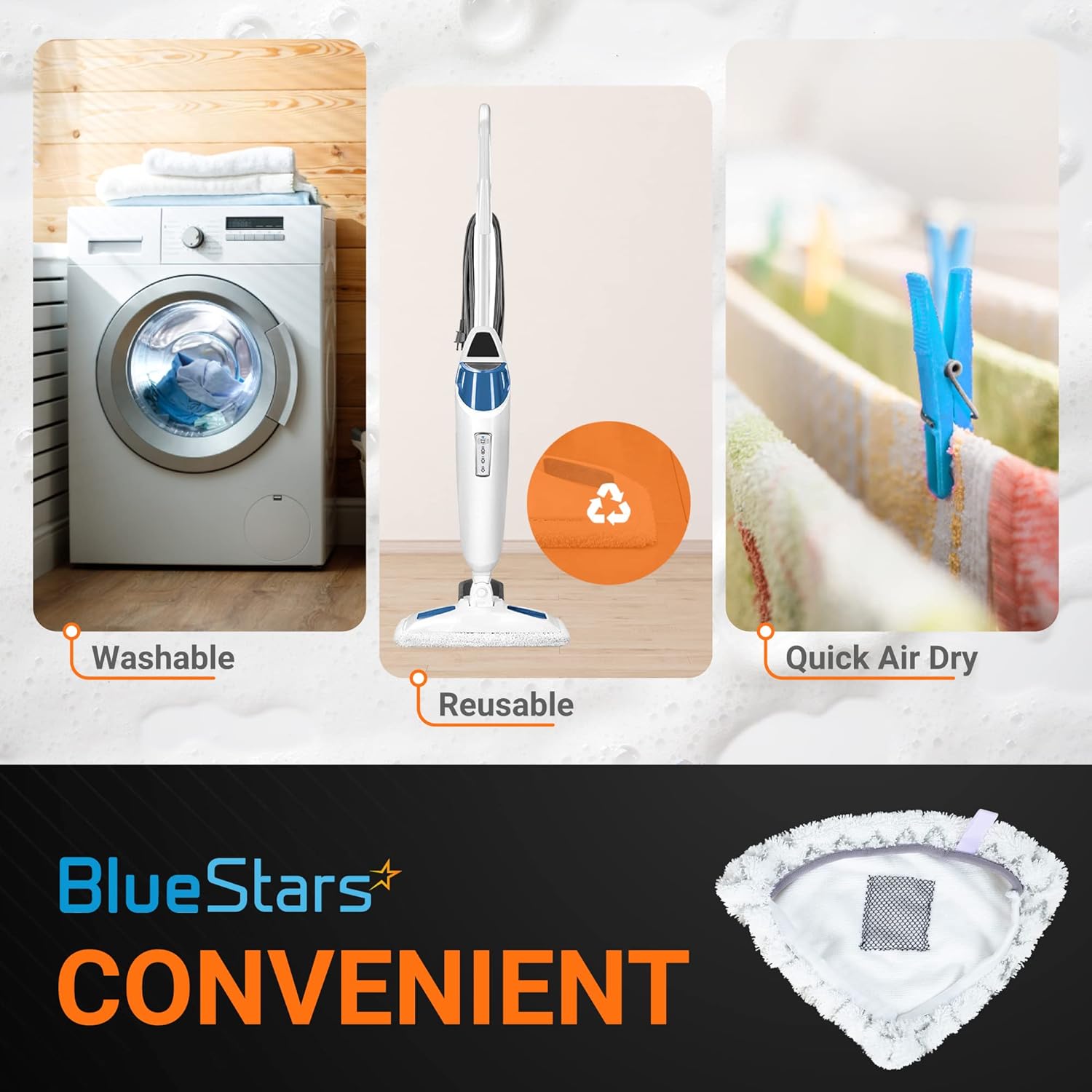BlueStars 10 Pack Microfiber Steam Mop Pads for Bissell PowerEdge 2078