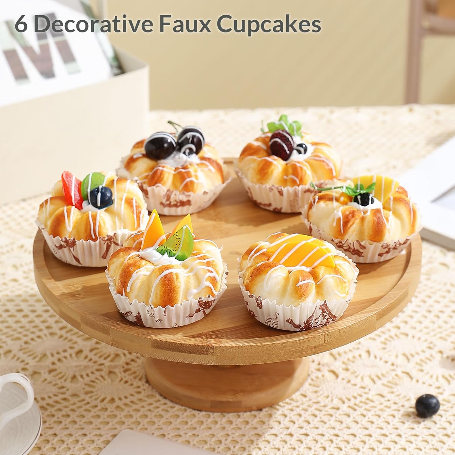 Realistic Fake Cupcakes 6 Pack for Display