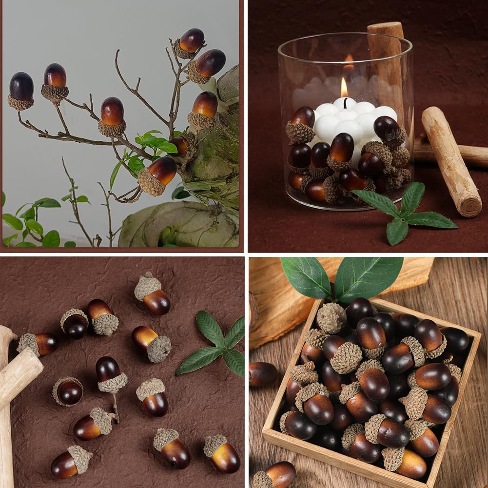 50Pcs Artificial Acorns Lifelike Decor for DIY Crafts