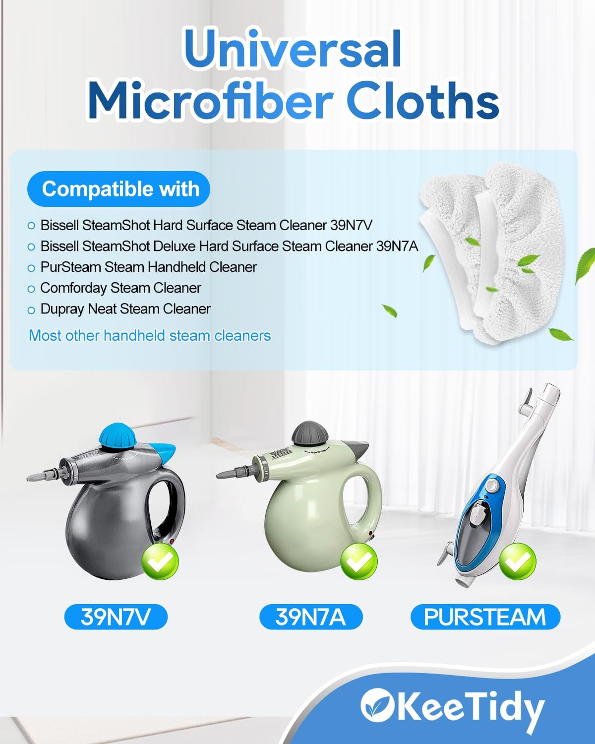 KeeTidy 15 Pack Handheld Steam Cleaner Pads