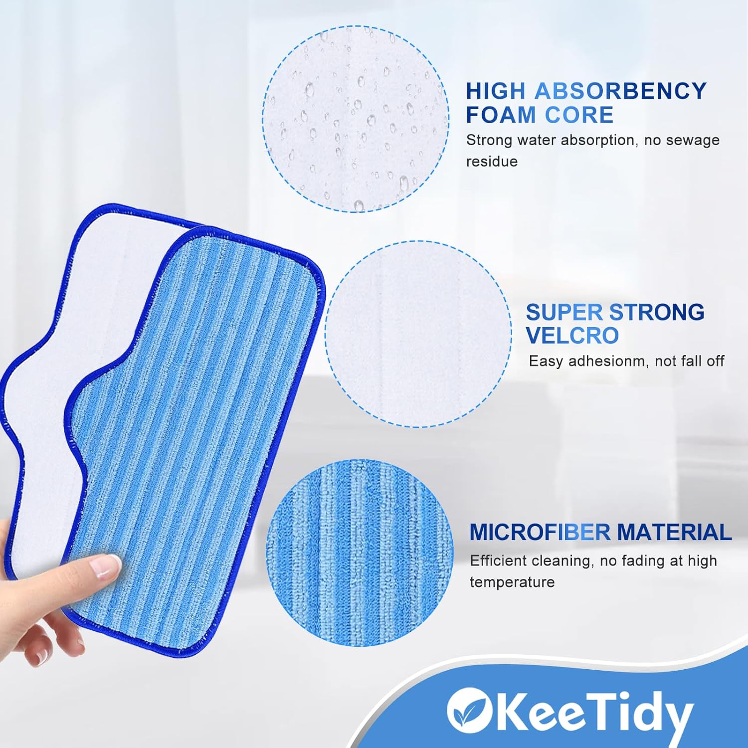 KeeTidy Reusable Microfiber Pads for Dupray Neat Steam Cleaner 33 Pack