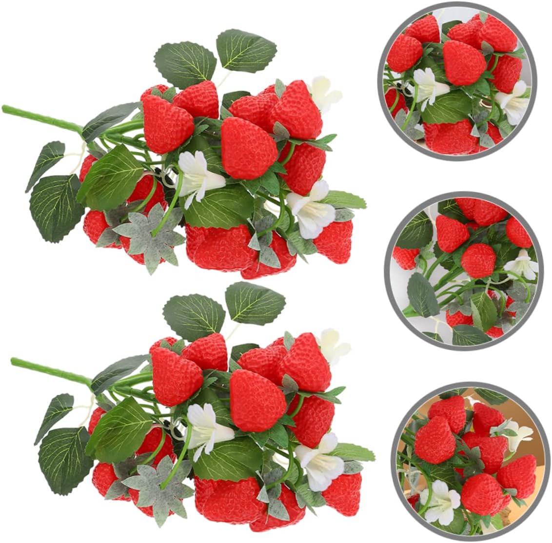 Garneck 2 Pcs Artificial Strawberry Picks for Home Decor