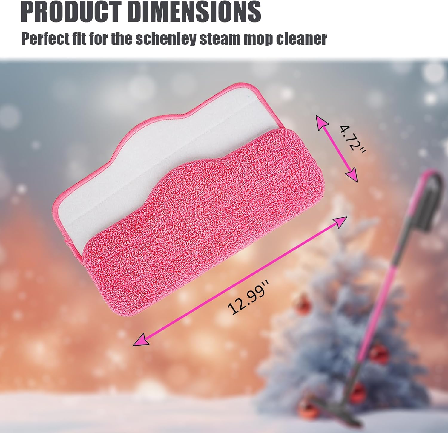 Fanjashn Microfiber Steam Mop Pads 8 Pack Pink