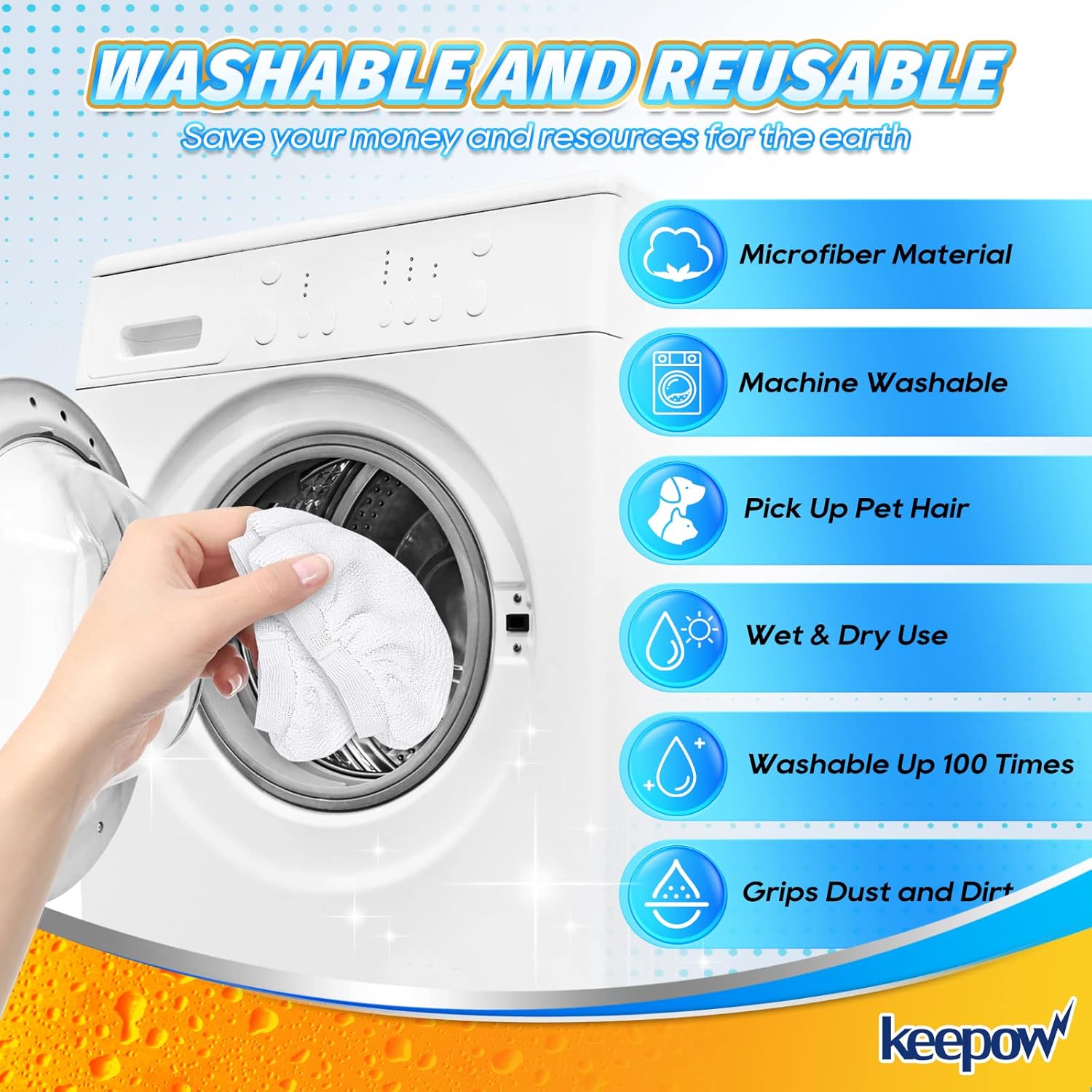 KEEPOW Universal Microfiber Cloths 4 Pack