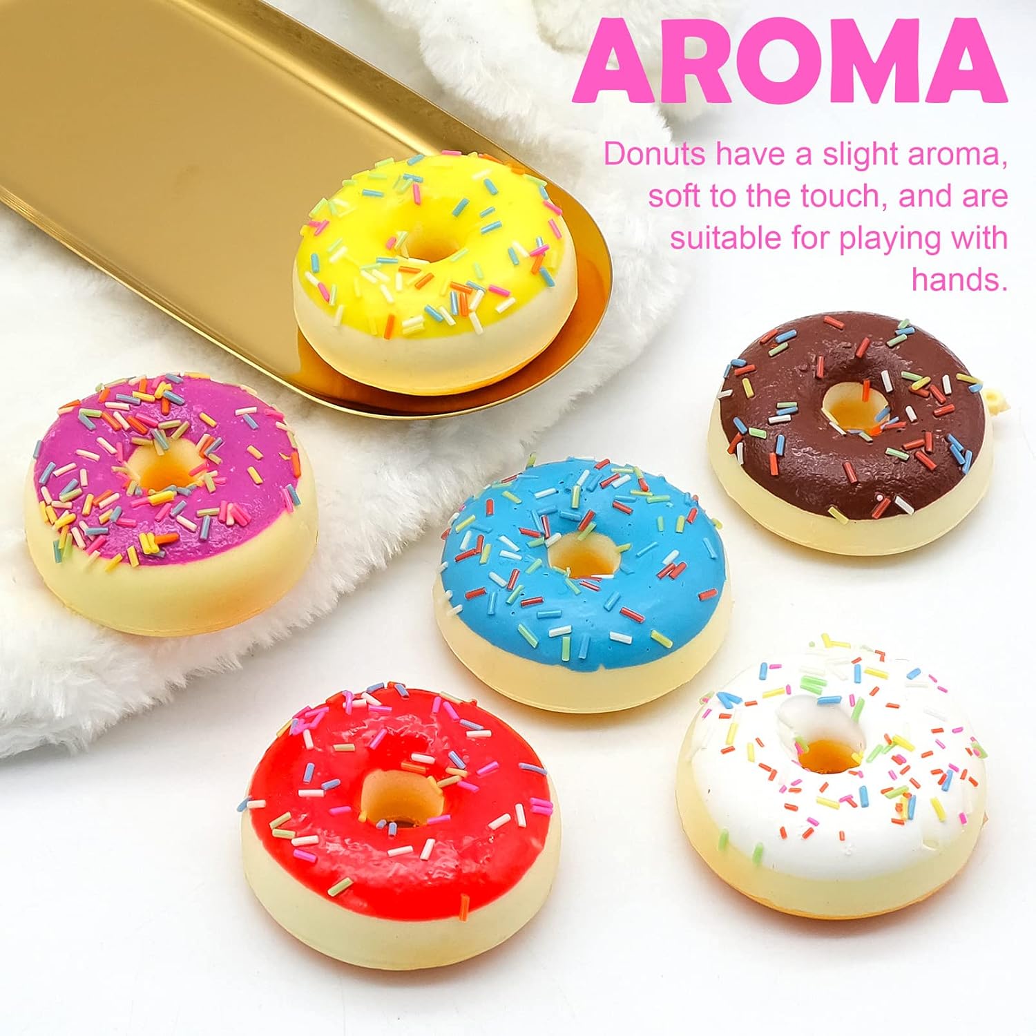 6PCS Artificial Doughnuts for Display Realistic Cute Fake Dessert
